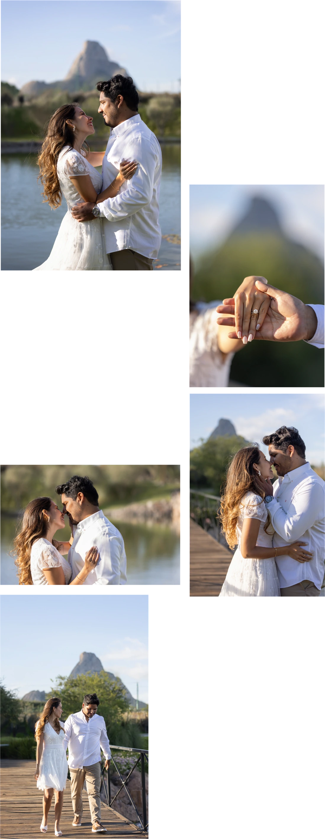 Fotografías de Fer y Darío frente a la Peña de Bernal.